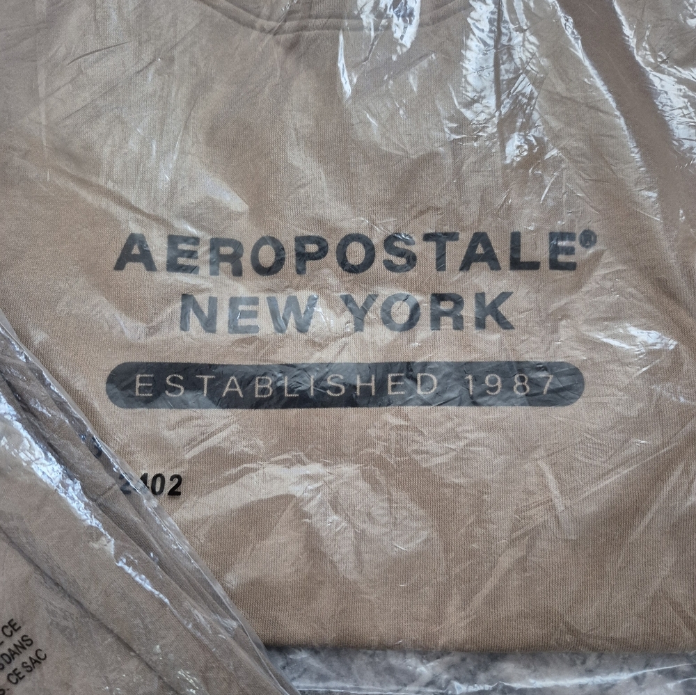 NWT Aeropostale Men's Tan Lounge Jogging Sweat Suit Set Hoodie And Joggers - Picture 5 of 7